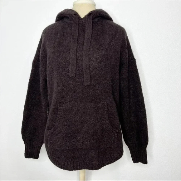 Madewell Wilmington Alpaca Wool Blend Hoodie Sweater in Heather Raisin - Picture 6 of 13